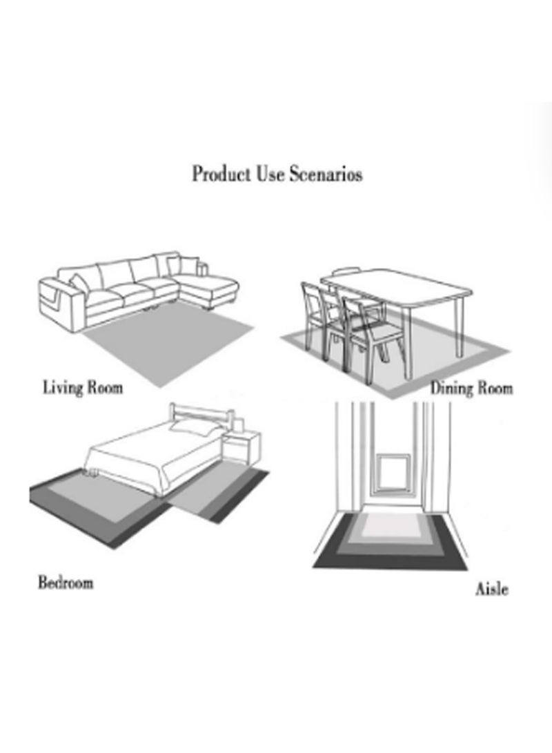 50*80cm Green Warm Luxury Modern Printed Rectangular Non-Slip Carpet, Cotton And Linen Splicing Living Room Carpet BB Hotel Home Decoration Bedroom Bedside Kitchen Long Absorbent Floor Mat - Image 4